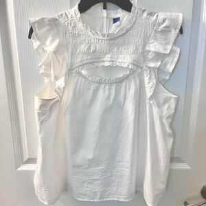 Light, Ruffled, White Old Navy top